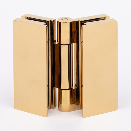 Петля стекло-стекло с  крышками,  яркое золото, латунь H7903-GD/brass