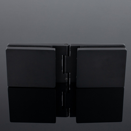 P03-100BLK/brass Петля стекло-стекло с защелкивающимися крышками, черный матовый, латунь