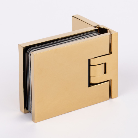 Петля стена-стекло с крышкой 90°, яркое золото, латунь H12-GD/brass