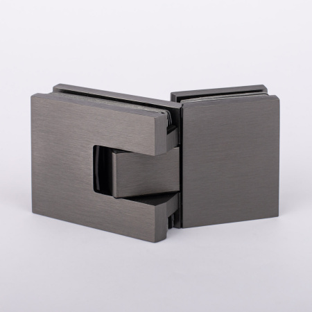 Петля стекло-стекло с  крышками, графит матовый, латунь H5403-GFM/brass