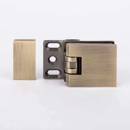 Петля стена-стекло с  крышкой 90°, бронза, латунь H12-BRZ/brass