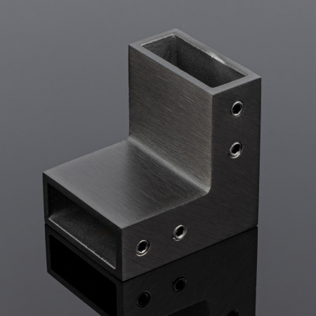 S02-504GFM/sus304 Соединитель трубы 30х10 угловой 90°, графит матовый, sus304