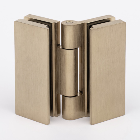 Петля стекло-стекло с  крышками, брашированное золото, латунь H7903-BGD/brass