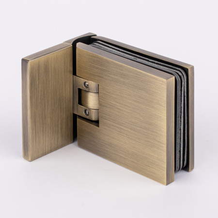 Петля стена-стекло с  крышкой 90°, бронза, латунь H12-BRZ/brass