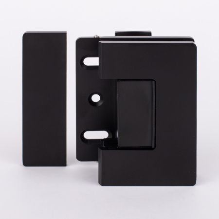 Петля стена-стекло с крышкой 90°,черный матовый, латунь H5-BLK/brass