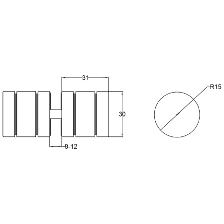 Ручка-кноб круглая, золото, нержавеющая сталь