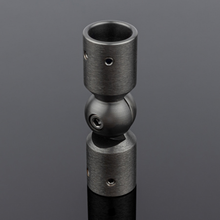 Соединитель трубы Ø19 90°-180°, латунь, брашированный графит