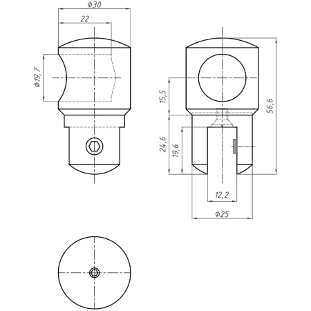 D02-508CR/brass Держатель стекла ф19, хром, латунь