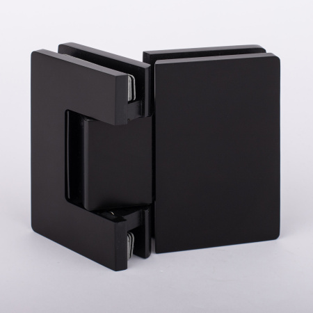 Петля стекло-стекло с  крышками, черный матовый, латунь H5003-BLK/brass