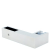 CK-108D30-PC Коннектор трек-стекло 90° прямоугольный,сквозной, 30*10, Хром глянцевый