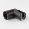 D02-509BLK/brass Держатель стекла ф19 торцевой 90°, черный матовый, латунь