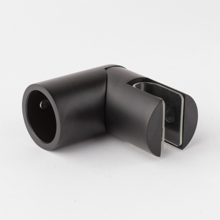 D02-509BLK/brass Держатель стекла ф19 торцевой 90°, черный матовый, латунь