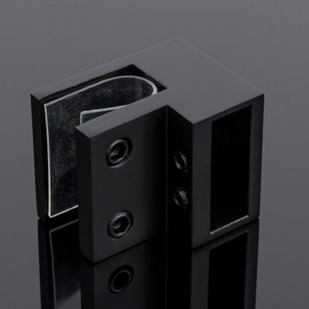 D02-503BLK/sus304 Держатель труба-стекло 30х10 торцевой, черный матовый, sus304