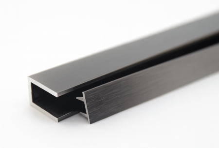 Заглушка для п-образного профиля 19х13х2мм, длина 1500мм, алюминий, брашированный графит
