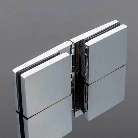 P03-100CR/brass Петля стекло-стекло с защелкивающимися крышками, хром, латунь