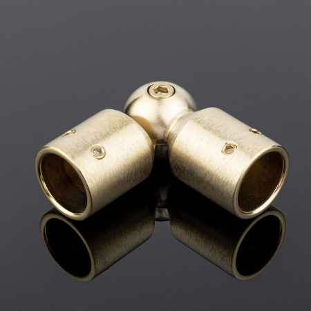 Соединитель трубы Ø19 90°-180°, латунь, брашированное золото