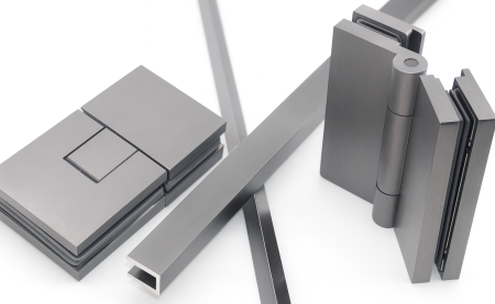 Опорный профиль для стекла 8мм, 19х13х2мм, длина 3000мм, алюминий, брашированный графит