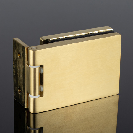 P03-101BGM/brass Петля стена-стекло с защелкивающейся крышкой 90°, брашированное золото, латунь