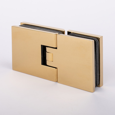 Петля стекло-стекло с  крышками,  яркое золото, латунь H1203-GD/brass
