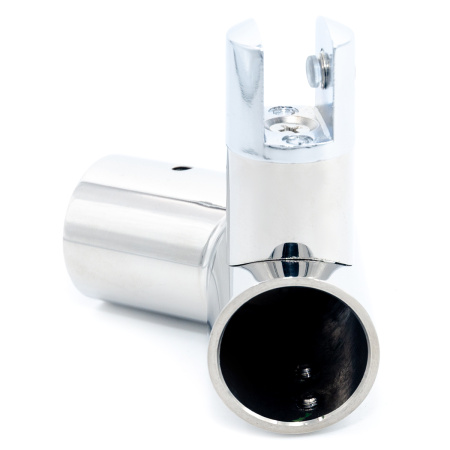CK-503S-PC Коннектор труба-стекло 135°, для трубы D25мм, Хром глянцевый