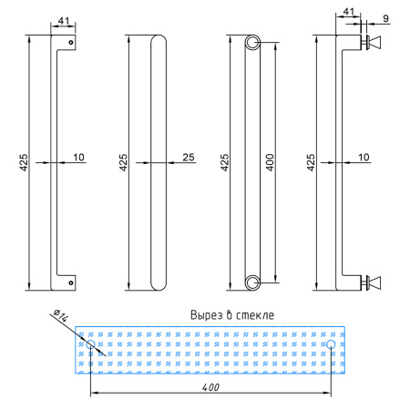 RP02-300WM/sus304 Ручка полотенцесушитель, белый матовый, sus304
