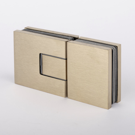 Петля стекло-стекло с  крышками, брашированное золото, латунь H5403-BGD/brass