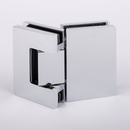 Петля стекло-стекло с  крышками, хром, латунь H5003-СR/brass