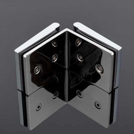 K03-201CR/brass Коннектор стекло-стекло 90°, хром, латунь