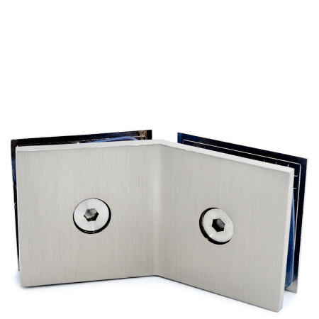 CP-304S-MC Коннектор стекло-стекло 135°, Хром Матовый