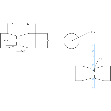 Ручка-кноб круглая, черный матовый, нержавеющая сталь