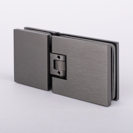 Петля стекло-стекло с  крышками, графит матовый, латунь H1203-GFM/brass