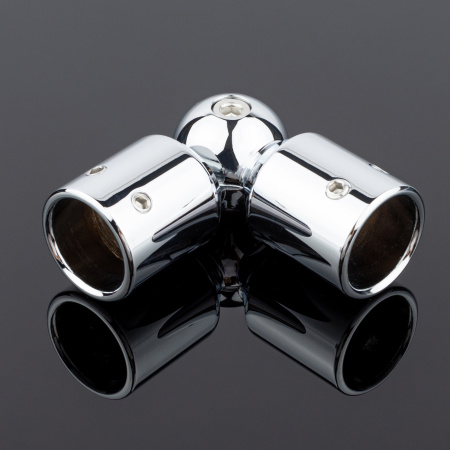 Соединитель трубы Ø19 90°-180°, латунь, хром