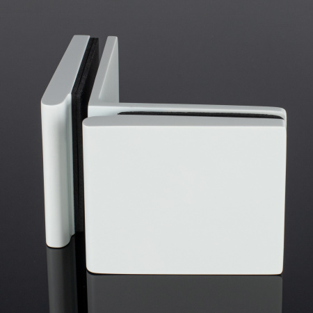 K03-201WG/brass Коннектор стекло-стекло 90°, белый глянец, латунь