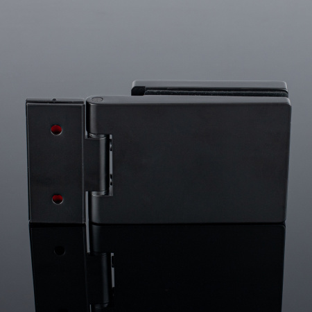P03-101BLK/brass Петля стена-стекло с защелкивающейся крышкой 90°, черный матовый, латунь