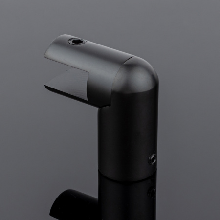 D02-509BLK/brass Держатель стекла ф19 торцевой 90°, черный матовый, латунь